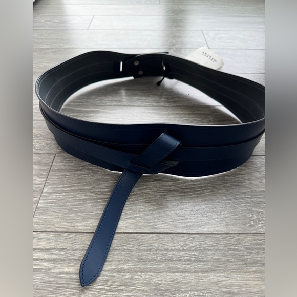 ISABEL MARANT NWT Navy Moshy Knot Leather Wrap Belt size 95 - Picture 7 of 15